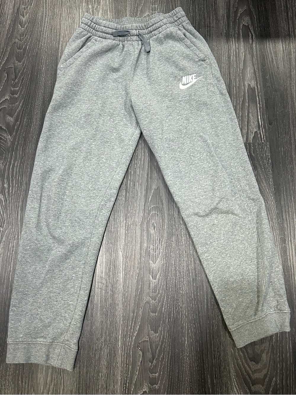 Nike Gray Kids Sweatpants with White Swoosh XL Could fit women XS/S
